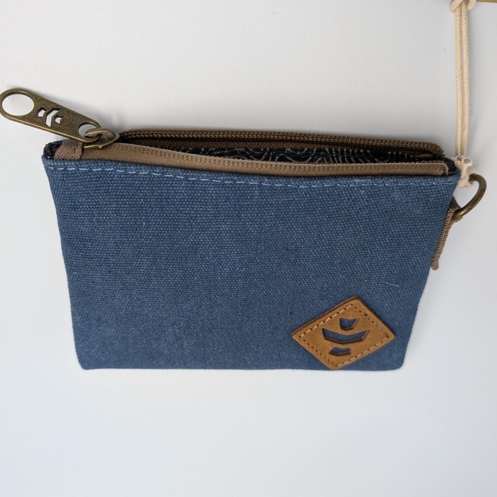 Revelry Navy Canvas Wallet with Tan Details Smell Proof High Quality